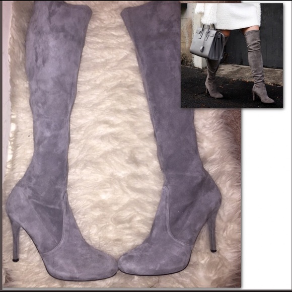 stuart weitzman gray suede boots